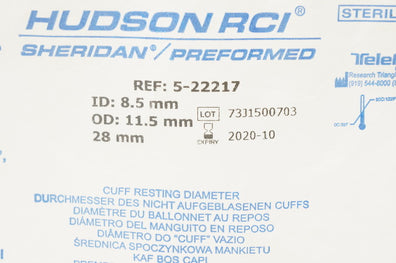 Teleflex 5-22217 Hudson RCI Sheridan Preformed Tracheal Tube 8.5ID x 11.5mmOD(x)